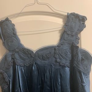 Grayish blue BCBG silk dress